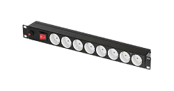 Блок розеток для 19" шкафов TLK-RS08MF1-BK