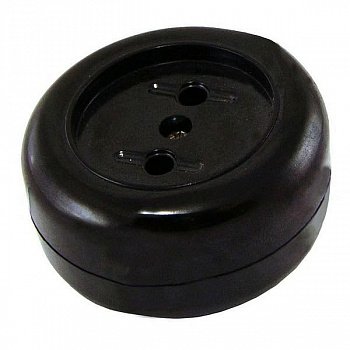 Фотография Розетка TDM РЕТРО, открытый монтаж, черный SQ1806-0102