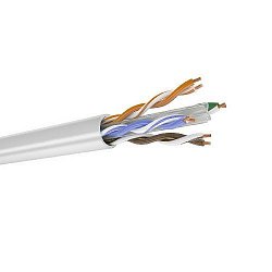 Кабель САТ.6Е 4 пары U/UTP, 23AWG, PVCLS нг(А)-LSLTx, белый, катушка 500. DR-141011