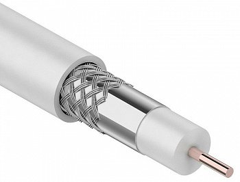 RG-6U, (64%), 75 Ом, 100м., белый  REXANT 01-2201