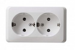 Розетка  с заземлением двухместная Schneider Electric РА16-007В