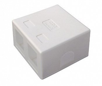 Корпус розетки для модуля Keystone, 2 порта, белый